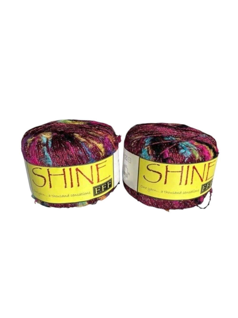 2  Filati‎ FF SHINE #85 Burgundy Red DK 50g Yarn Skein FFF Novelty Tufts Italy
